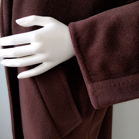 ⛔ SOLD ⛔ Vtg Chocolate Brown MaxMara Icon Wool Maxi Coat 8 - Picture 5 of 8